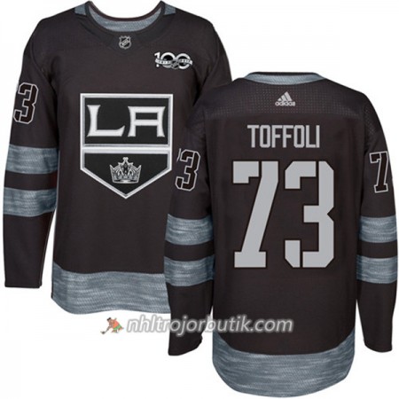 Män Ishockey Los Angeles Kings Tröja Tyler Toffoli 73 1917-2017 100th Anniversary Adidas Svart Authentic